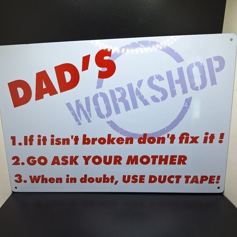 Dad's Workshop tin Signs aluminum man cave decor garage sign Dad gift